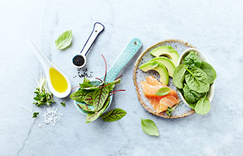 Ingredients for a healthy salad.